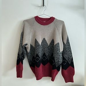 Vintage Abstract Graphic Crewneck Sweater Academia